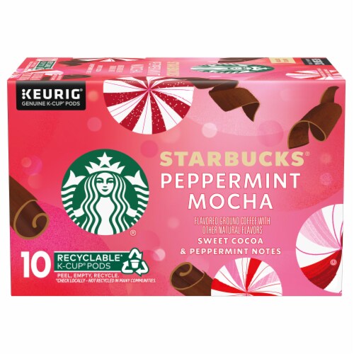 Starbucks Peppermint Mocha K-Cup Coffee Pods Perspective: front