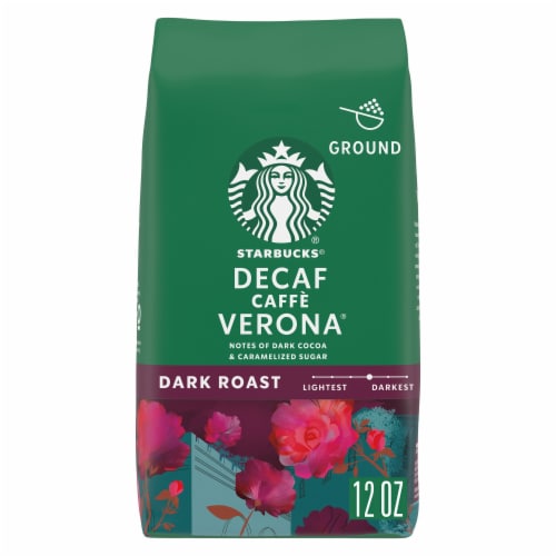 Starbucks Decaf Caffè Verona Dark Roast Ground Coffee Perspective: front