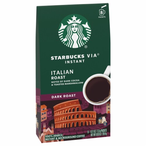Starbucks VIA Italian Roast Dark Roast Instant Coffee Perspective: front
