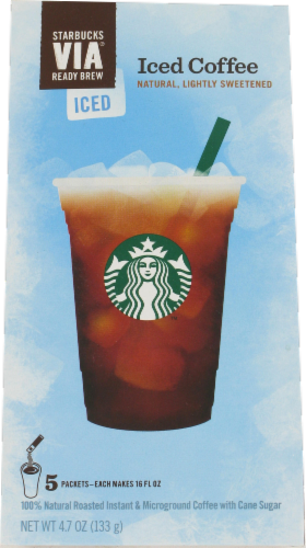 Starbucks VIA Iced Coffee Packs 5 Count Perspective: front