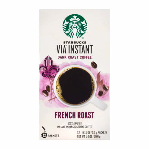 Starbucks Via Instant Dark Roast French Roast Coffee Perspective: front