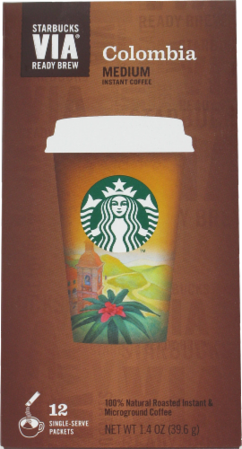 Starbucks VIA Columbia Coffee Single-Serve Packets Perspective: front