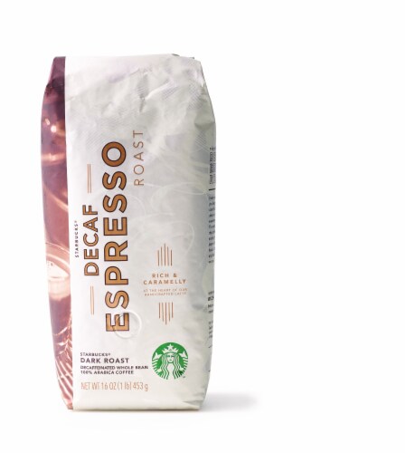 Starbucks Decaf Espresso Dark Roast Whole Bean Coffee 16 oz