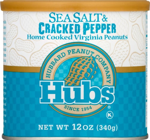 Hubs® Sea Salt & Cracked Pepper Home Cooked Virginia Peanuts Perspective: front