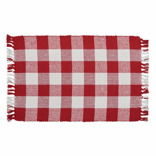 Park Designs Buffalo Check Placemat Set - Red & Cream Perspective: front