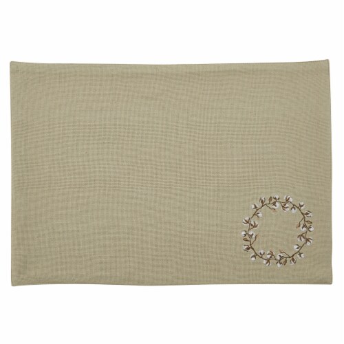 Park Designs Cotton Wreath Placemat Set - Beige Perspective: front
