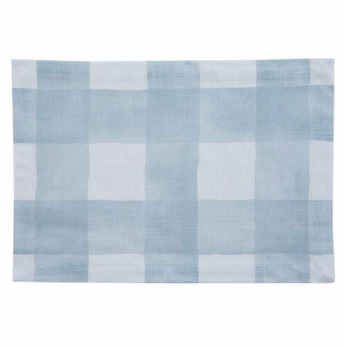 Split P Buffalo Check Watercolor Blue Mist Placemat - Set of 4 Perspective: front