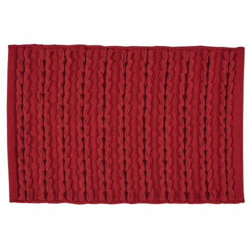 Park Designs Winter Scarf Placemat Set - Red Perspective: front