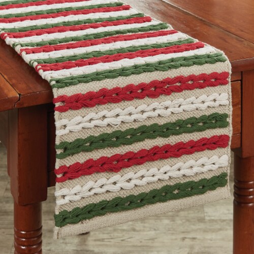 Park Designs Winter Scarf Table Runner - 54''L - Red Perspective: front