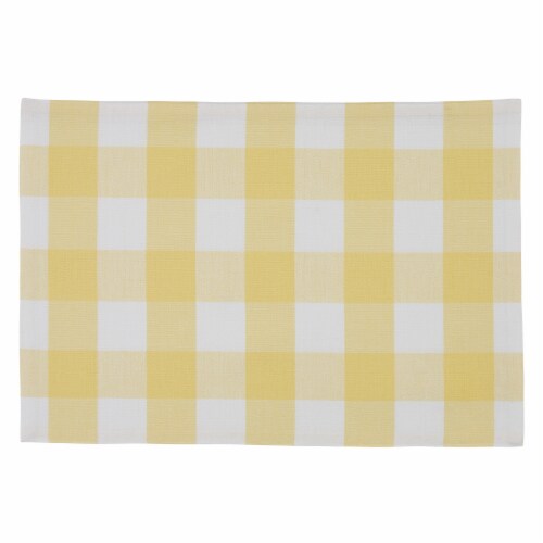 Park Designs Buffalo Check Backed Yellow Placemat - Set of 4 Perspective: front