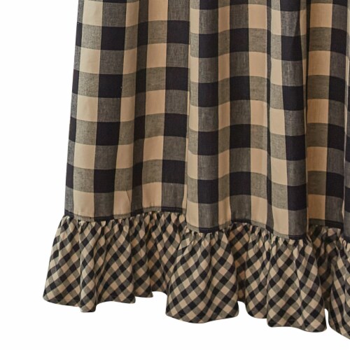 Park Designs Black Buffalo Check Ruffled Shower Curtain 72 x 72 Perspective: front