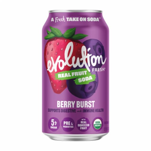 Evolution Fresh® Berry Burst Organic Real Fruit Soda Perspective: front