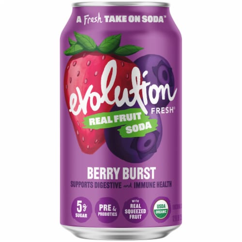 Evolution Fresh® Berry Burst Organic Real Fruit Soda Perspective: front