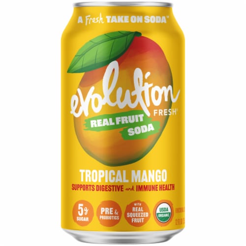 Evolution Fresh® Tropical Mango Organic Real Fruit Soda Perspective: front