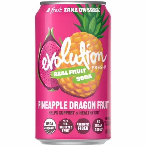 Evolution Fresh® Pineapple Dragon Fruit Organic Real Fruit Soda Perspective: front