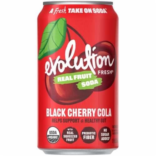 Evolution Fresh® Black Cherry Cola Organic Real Fruit Soda Perspective: front
