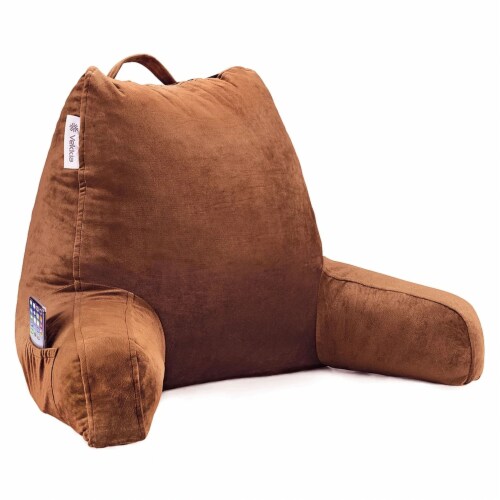 Vekkia 18 Inch Velvety Reading & Bed Rest Pillow with Back & Arm