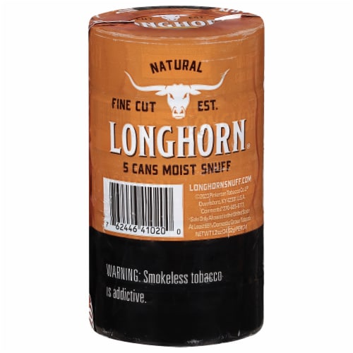 Longhorn® Natural Fine Cut Moist Snuff Tobacco Perspective: front