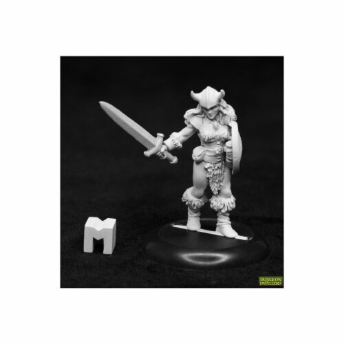 Reaper Miniatures REM07025 Dungeon Dwellers Jana Frostwind Barbarian Miniature Perspective: front