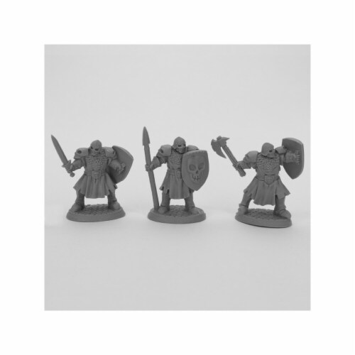 Reaper Miniatures  Bones Maggotcrown Men at Arms Miniatures&#44; Black - Pack of 3 Perspective: front