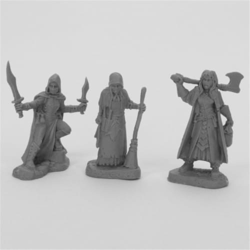 Reaper Miniatures REM44036 Bones Women of Dreadmere Miniatures, Black - Pack of 3 Perspective: front