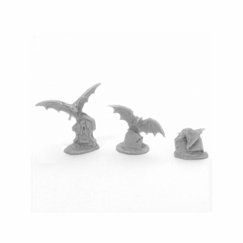 Reaper Miniatures REM44040 Bones Giant Bats Miniatures, Black - Pack of 3 Perspective: front
