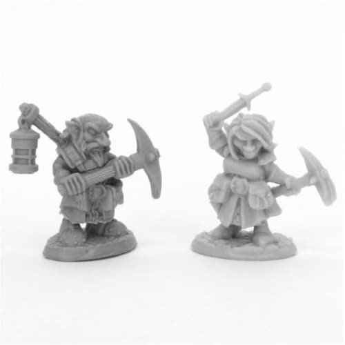Reaper Miniatures REM44047 Bones Deep Gnome Heroes Miniatures, Black - Pack of 2 Perspective: front