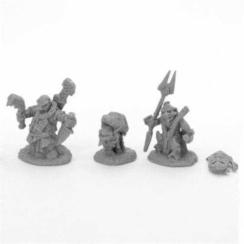 Reaper Miniatures REM44048 Bones Bloodstone Gnome Heroes Miniatures, Black - Pack of 2 Perspective: front