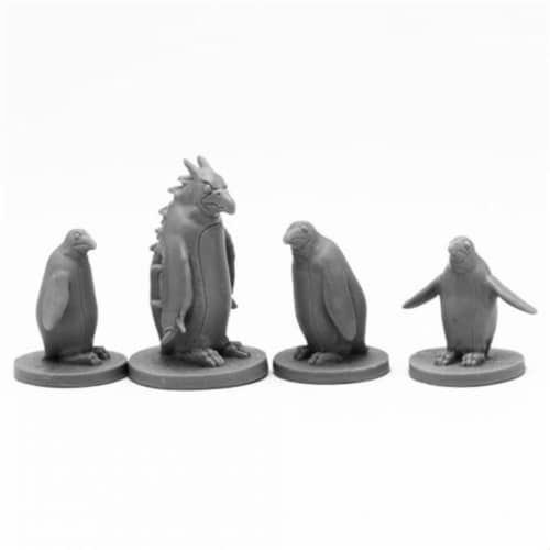 Reaper Miniatures REM44104 Bones Black-Penguin Attack Miniature Pack - 4 Piece Perspective: front