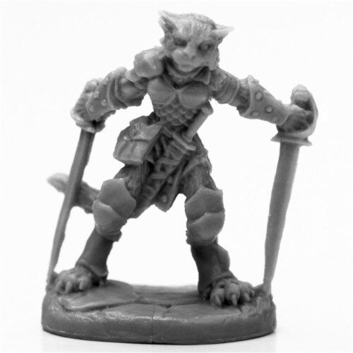 Reaper Miniatures REM44118 Bones Black Catfolk Rogue Miniatures & Miniature Games Perspective: front