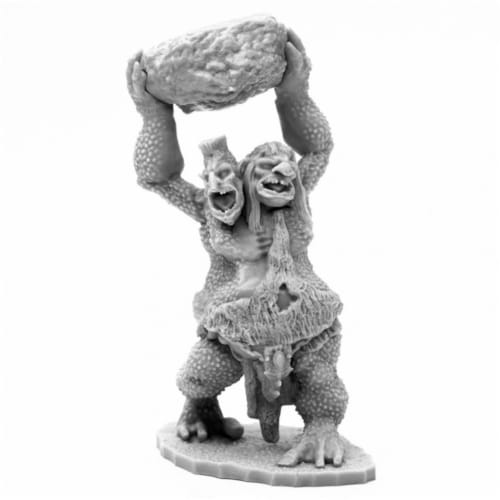 Reaper Miniatures REM44120 Bones Black Two Headed Troll Miniatures & Miniature Games Perspective: front
