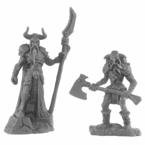 Reaper Miniatures REM44143 Bones BK Rune Wight Thane & Jarl Miniature Game - Set of 2 Perspective: front