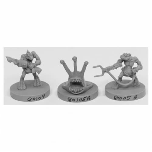 Reaper Miniatures REM49003 Bones Sliggs & Squarg Miniatures Set, Black - Pack of 3 Perspective: front
