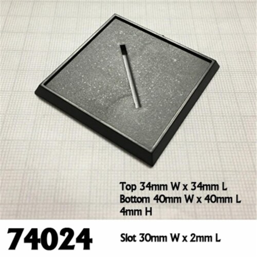 Reaper Miniatures REM74024 40mm Square Slotted Plastic Bases - Set of 6 Perspective: front