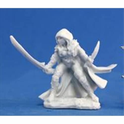 Reaper Miniatures 77035 Bones - Deladrin- Female Assassin Perspective: front
