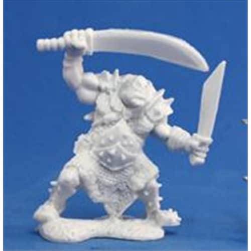 Reaper Miniatures 77051 Bones - Orc Stalker Two Weapons Perspective: front