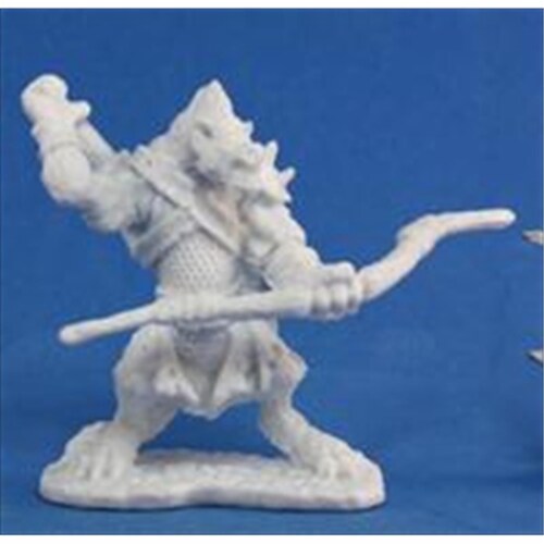 Reaper Miniatures 77104 Bones - Blacktongue- Gnoll Archer Perspective: front