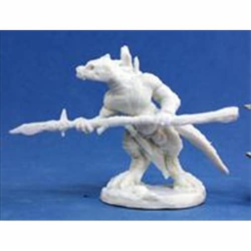 Reaper Miniatures 77154 Bones - Lizardman Spearman Perspective: front
