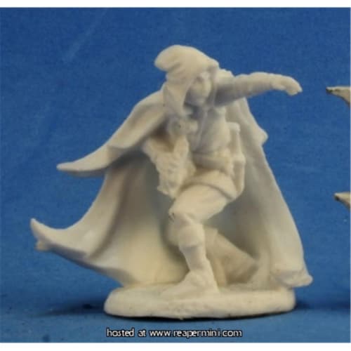 Reaper Miniatures REM77209 25mm Scale Arran Rabin, Wizard - Bones Perspective: front