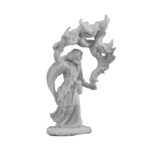 Reaper Miniatures REM77222 Bones Aaron, Wizard Miniature Perspective: front