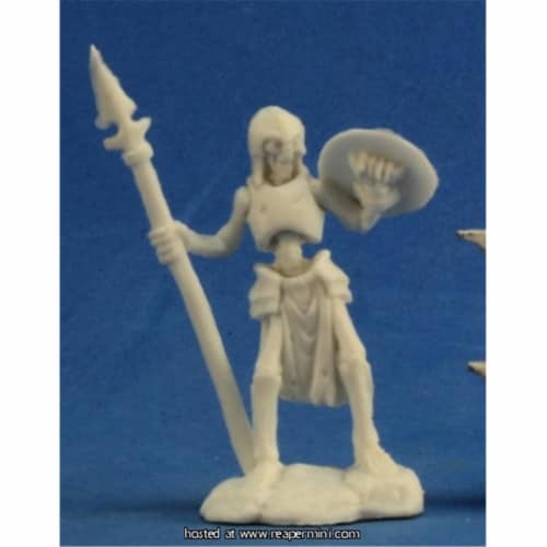 Reaper Miniatures REM77239 25mm Scale Skeleton Guardian Spearman, Bob Ridolfi - Pack of 3 Perspective: front