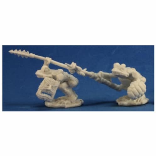 Reaper REM77268 Bones Squogs Warriors Miniature - 2 Count Perspective: front