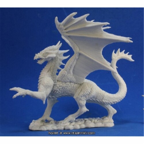 Reaper Miniatures REM77329 Bones Silver Dragon Perspective: front