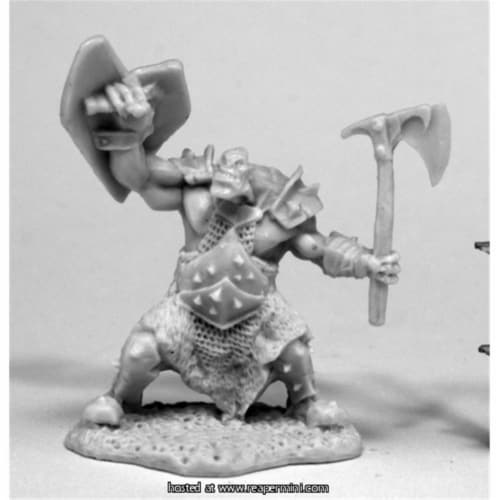 Reaper Miniatures REM77430 25mm Scale Orc Slayer, Axe & Shield Perspective: front