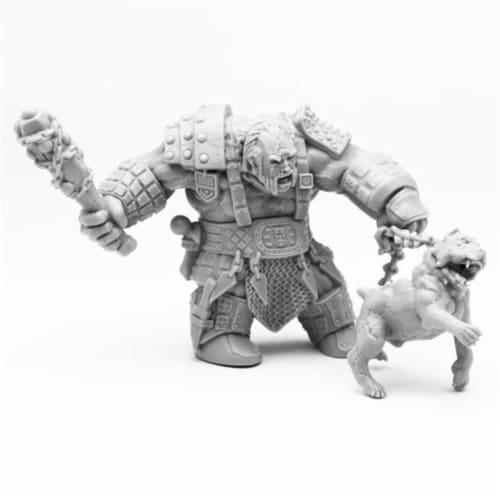 Reaper Miniatures REM77457 Bones Fire Giant Huntsman with Hell Hound Miniatures Perspective: front