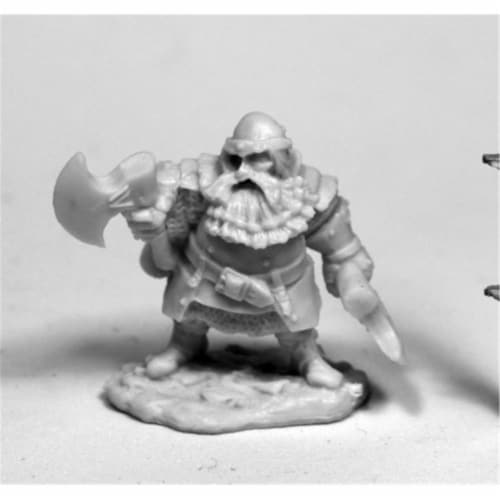 Reaper Miniatures REM77482 28 mm Dark Heaven Bones Hagar, Dwarven Hero W3 Pack Mint of Miniat Perspective: front