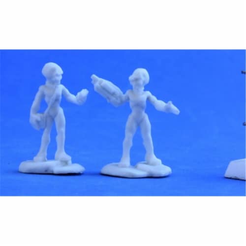 Reaper Miniatures REM80047 Bones Chronoscope Gray Alien Leaders Miniature Reaper Perspective: front