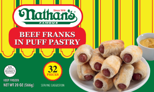 Nathan's Famous Beef Franks in Puff Pastry Perspective: front