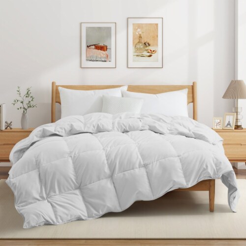 Puredown Lightweight White Goose Feather Down Comforter Twin Full Queen