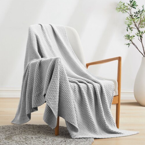 Super Soft Throw Blanket Lightweight Bed Blanket All Season Use Light Grey 60 W X 80 L 60 W x 80 L Gerbes Super Markets